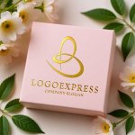 画像10: 優雅な曲線Bの黄金ロゴ (10)