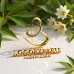 画像12: 優雅な曲線Bの黄金ロゴ (12)