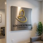 画像13: 優雅な曲線Bの黄金ロゴ (13)