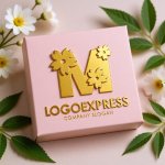 画像10: 桜の花が飾るM字のかわいいロゴ (10)