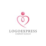 画像1: 人を育むハートの優雅なロゴ (1)