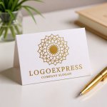画像16: マンダラと輝く太陽を描いたエレガントなロゴ (16)
