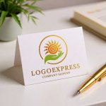 画像16: 太陽と手を組み合わせた希望のエコロジーロゴ (16)