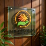 画像11: 太陽と手を組み合わせた希望のエコロジーロゴ (11)