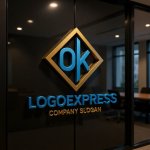 画像15: OKの文字を組み合わせた菱形ロゴ (15)