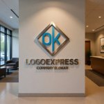 画像10: OKの文字を組み合わせた菱形ロゴ (10)