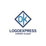 画像1: OKの文字を組み合わせた菱形ロゴ (1)