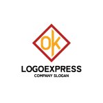 画像3: OKの文字を組み合わせた菱形ロゴ (3)
