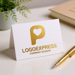 画像16: ハートを抱いたPの優しいロゴ (16)