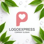 画像9: ハートを抱いたPの優しいロゴ (9)