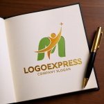 画像6: M字と星を目指す人の成長ロゴ (6)