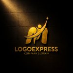 画像12: M字と星を目指す人の成長ロゴ (12)