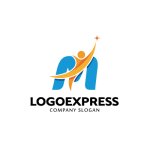 画像3: M字と星を目指す人の成長ロゴ (3)