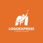 画像4: M字と星を目指す人の成長ロゴ (4)