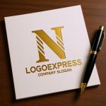 画像6: Nの文字とラインの信頼ロゴ (6)