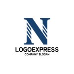 画像1: Nの文字とラインの信頼ロゴ (1)