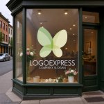 画像7: 透明感ある羽根の蝶のナチュラルロゴ (7)