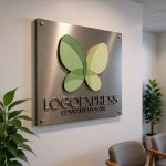 画像13: 透明感ある羽根の蝶のナチュラルロゴ (13)