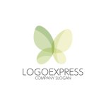 画像1: 透明感ある羽根の蝶のナチュラルロゴ (1)