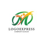 画像3: M字と人が躍動する希望と成長のロゴ (3)