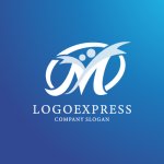 画像4: M字と人が躍動する希望と成長のロゴ (4)