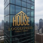 画像16: 「HOUSE」文字が融合した安定感ある家ロゴ (16)