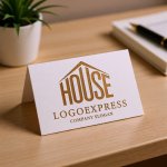 画像6: 「HOUSE」文字が融合した安定感ある家ロゴ (6)