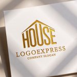 画像11: 「HOUSE」文字が融合した安定感ある家ロゴ (11)