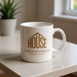 画像12: 「HOUSE」文字が融合した安定感ある家ロゴ (12)