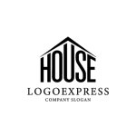 画像3: 「HOUSE」文字が融合した安定感ある家ロゴ (3)