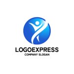 画像1: 躍動する人々とグローバルな成長ロゴ (1)