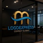 画像15: M字と波の爽やかモダンロゴ (15)