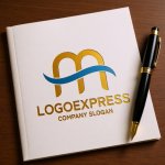 画像6: M字と波の爽やかモダンロゴ (6)