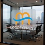 画像11: M字と波の爽やかモダンロゴ (11)