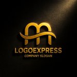 画像12: M字と波の爽やかモダンロゴ (12)