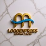 画像13: M字と波の爽やかモダンロゴ (13)