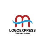 画像3: M字と波の爽やかモダンロゴ (3)