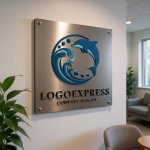 画像13: イルカと波の爽やかマリンロゴ (13)