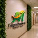 画像15: M字と葉っぱで包む人々の成長ロゴ (15)