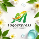 画像9: M字と葉っぱで包む人々の成長ロゴ (9)