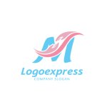 画像3: M字と葉っぱで包む人々の成長ロゴ (3)