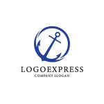 画像1: 錨と波が融合した信頼のマリンロゴ (1)