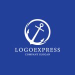 画像4: 錨と波が融合した信頼のマリンロゴ (4)