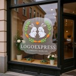 画像7: 仲良しウサギと人参の可愛らしいロゴ (7)