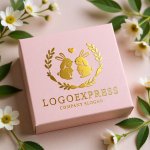 画像10: 仲良しウサギと人参の可愛らしいロゴ (10)