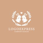 画像4: 仲良しウサギと人参の可愛らしいロゴ (4)