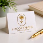 画像16: 繊細な花を描いた優雅なオーバルロゴ (16)