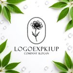 画像9: 繊細な花を描いた優雅なオーバルロゴ (9)