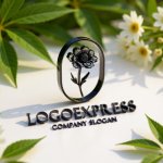 画像12: 繊細な花を描いた優雅なオーバルロゴ (12)