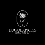 画像4: 繊細な花を描いた優雅なオーバルロゴ (4)